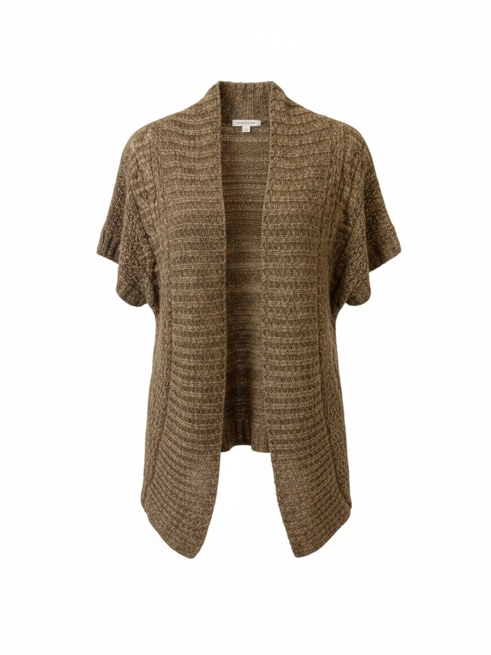 Maurices Short Sleeve Open-Front Knit Cardigan - Brown